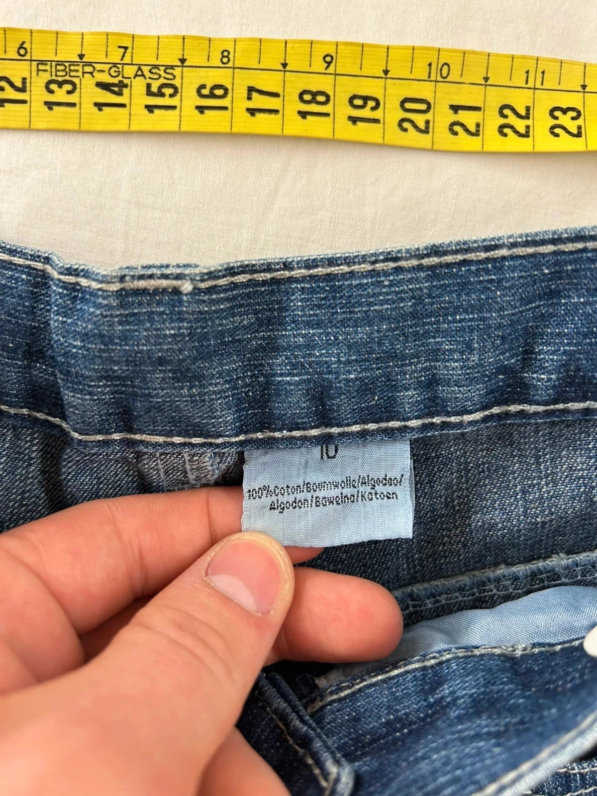 Marineblauwe vintage hoge taille jean – photo 8